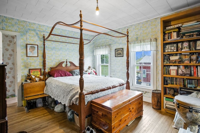 2779 Stony Fork Rd, Wellsboro, PA 16901 - bedroom featuring wallpapered walls and hardwood / wood-style flooring