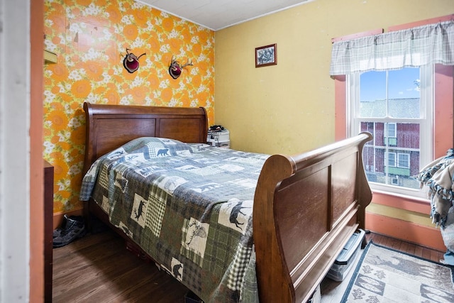 2779 Stony Fork Rd, Wellsboro, PA 16901 - bedroom featuring wood finished floors, wallpapered walls, and baseboards