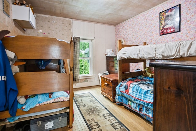 2779 Stony Fork Rd, Wellsboro, PA 16901 - bedroom with wallpapered walls and wood finished floors