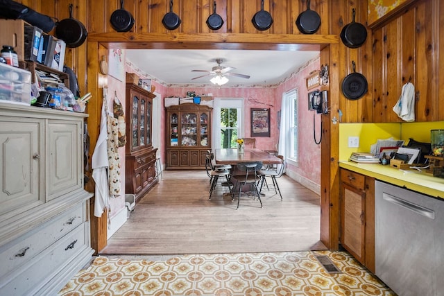 2779 Stony Fork Rd, Wellsboro, PA 16901 - dining room with light wood-style flooring and a ceiling fan