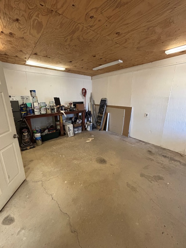 garage with wooden ceiling