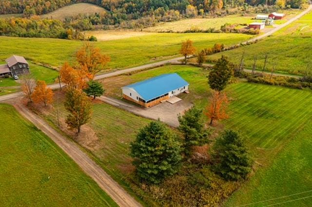 aerial view with a rural view