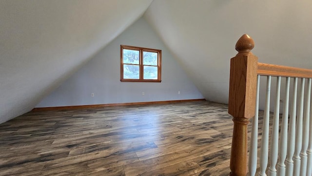 8065 Rte 414, Liberty, PA 16930 - additional living space featuring dark wood-style flooring, baseboards, and vaulted ceiling