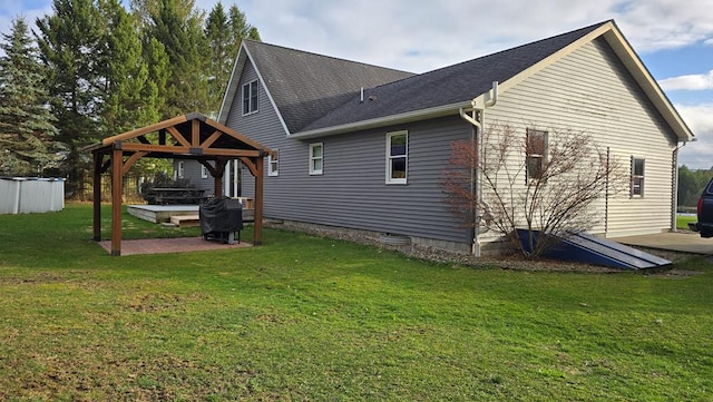8065 Rte 414, Liberty, PA 16930 - rear view of property featuring a gazebo, a patio area, and a lawn