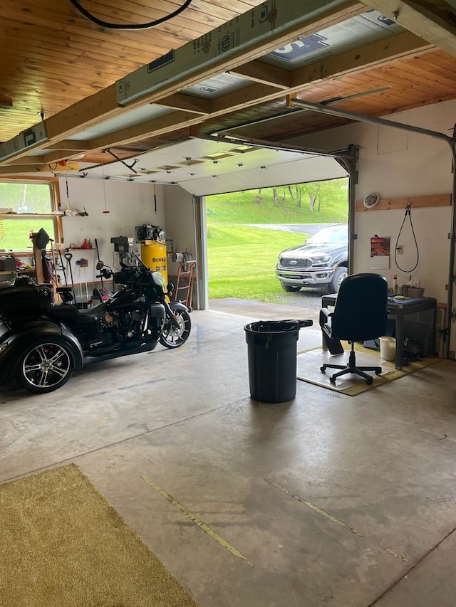 garage with a carport