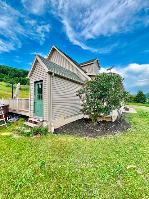 19 Angel Trl, Duke Center, PA 16729 - view of home's exterior with a yard and a wooden deck