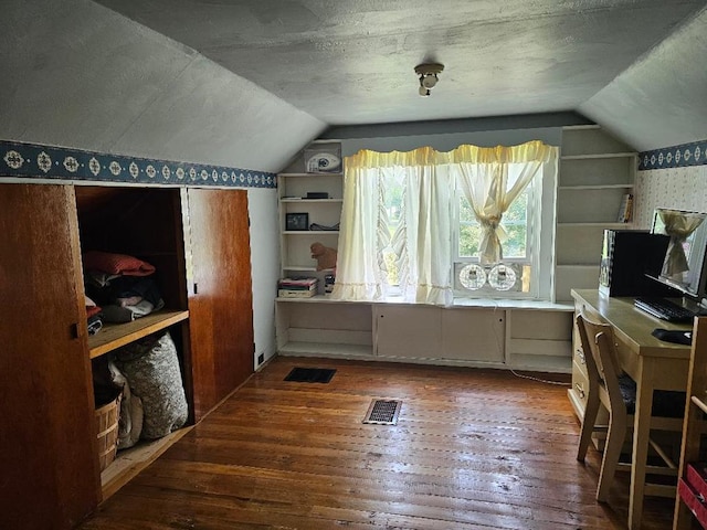 409 E Main St, Elkland, PA 16920 - home office with lofted ceiling and hardwood / wood-style flooring
