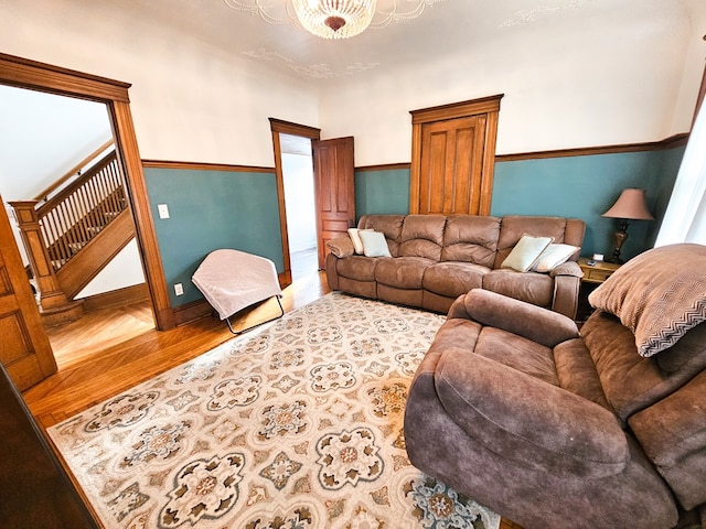 living room featuring wood-type flooring