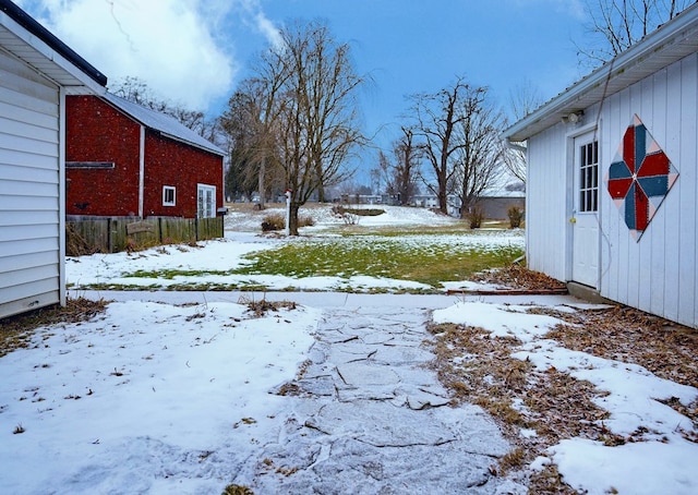 view of snowy yard