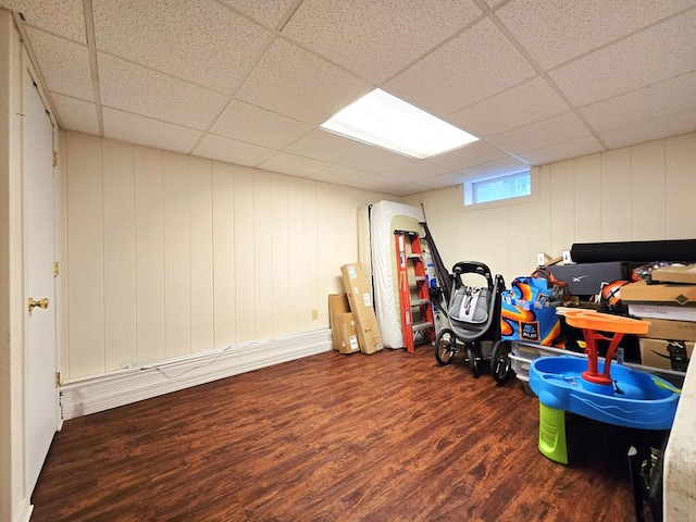 118 Milton Ln, Warren Center, PA 18851 - rec room with wood finished floors and a paneled ceiling