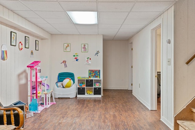 118 Milton Ln, Warren Center, PA 18851 - recreation room with wood finished floors and a paneled ceiling