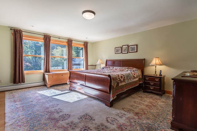 bedroom with a baseboard radiator