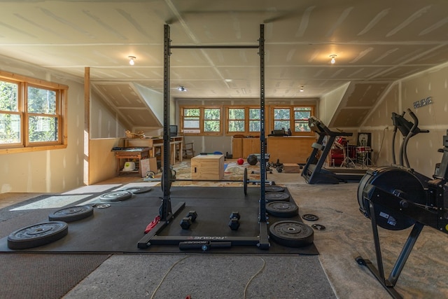 exercise room featuring a healthy amount of sunlight