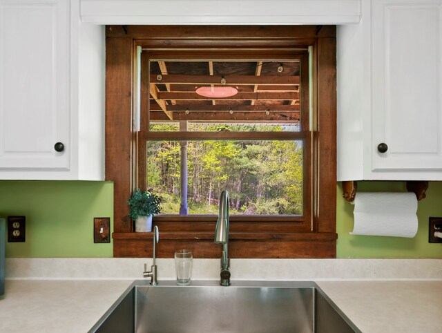 543 Drybrook Rd, Waverly, NY 14892 - kitchen view of a sink, light countertops, and white cabinetry