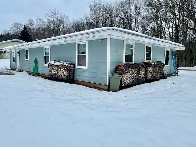 view of snowy exterior