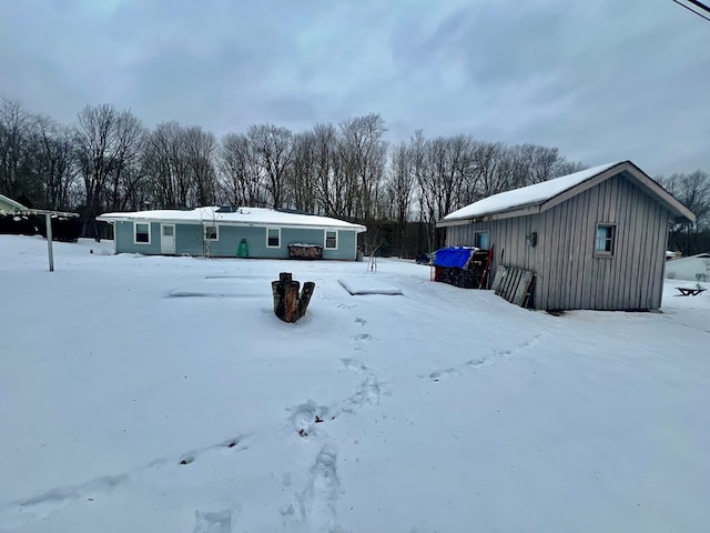 view of snowy yard