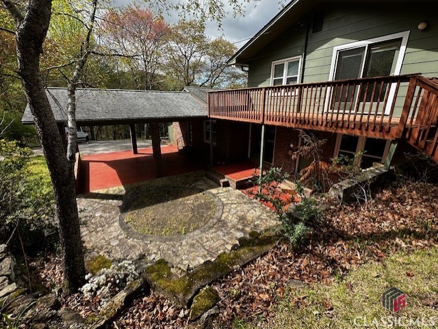 exterior space with a wooden deck