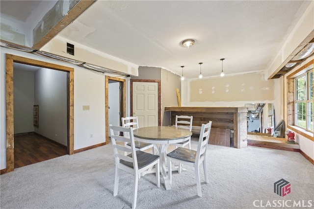 dining room with carpet flooring