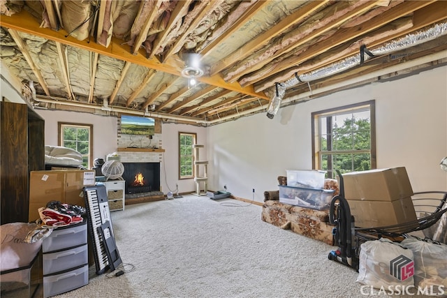 hall with tile flooring and a textured ceiling