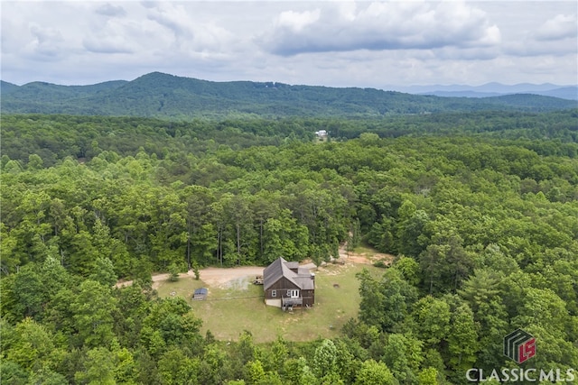 aerial view featuring a mountain view