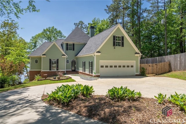 view of front facade with a garage