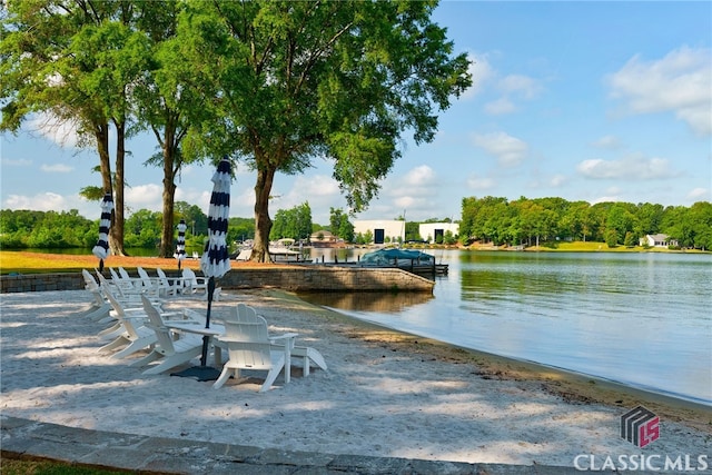 view of property's community with a water view