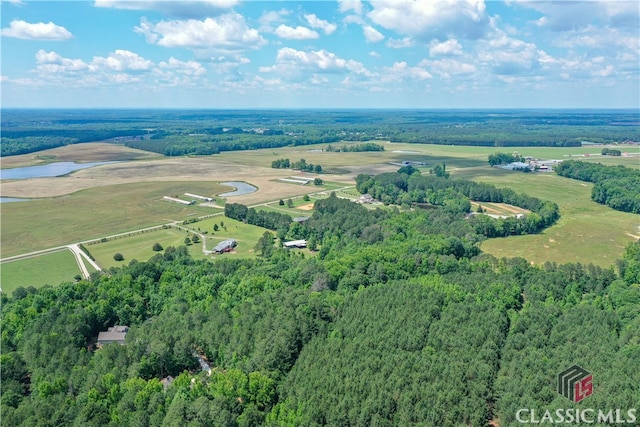 drone / aerial view with a rural view