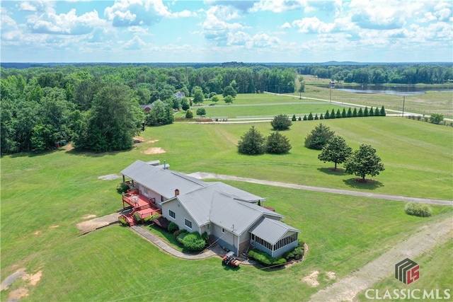 bird's eye view with a rural view