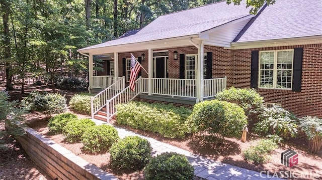 view of front of property with a porch