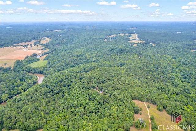 aerial view with a forest view