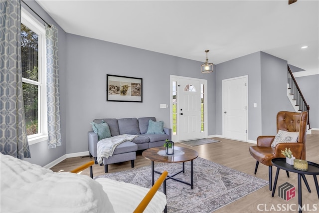 living room featuring hardwood / wood-style floors