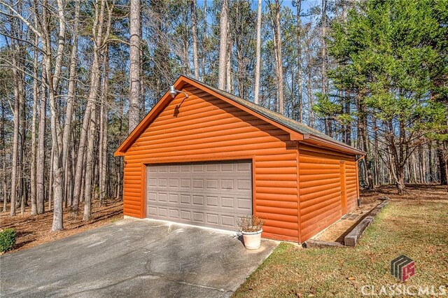 view of garage