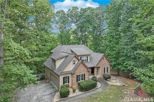 view of front of house with a garage