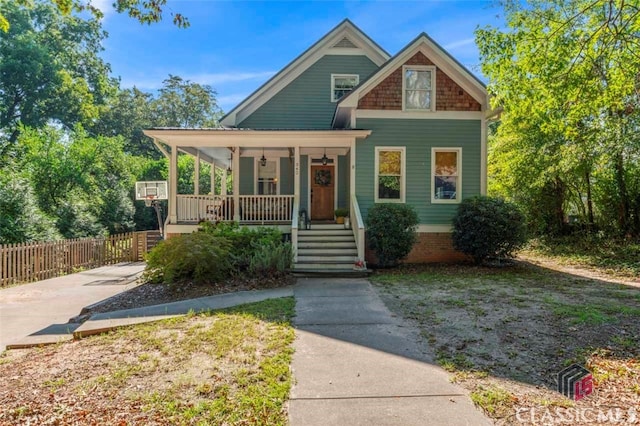 view of front of home with a porch