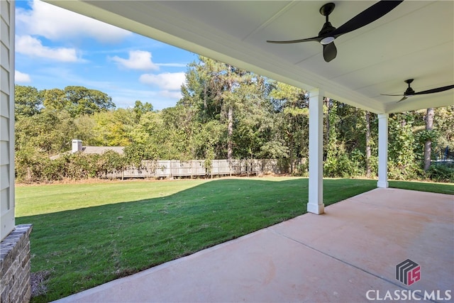 view of patio / terrace with ceiling fan