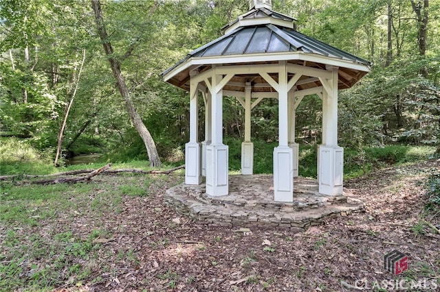 exterior space featuring a gazebo