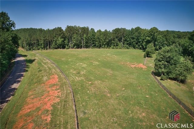 drone / aerial view featuring a rural view