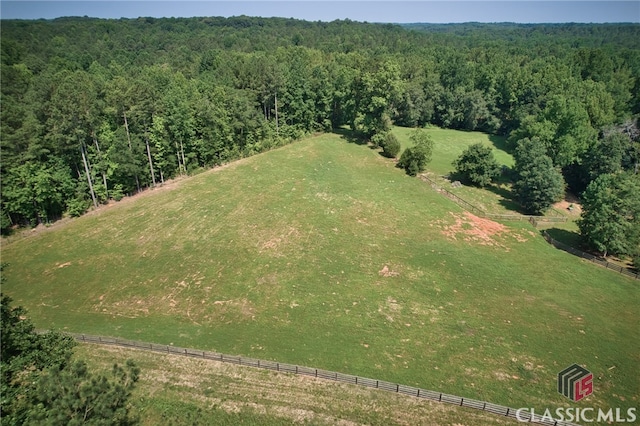 drone / aerial view with a rural view