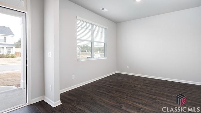 foyer featuring dark wood-type flooring and plenty of natural light