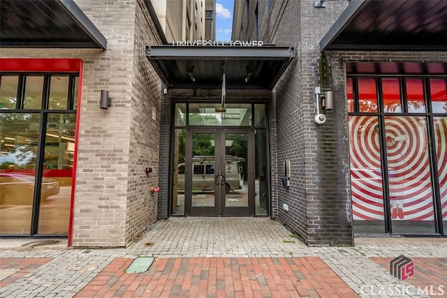 entrance to property with french doors