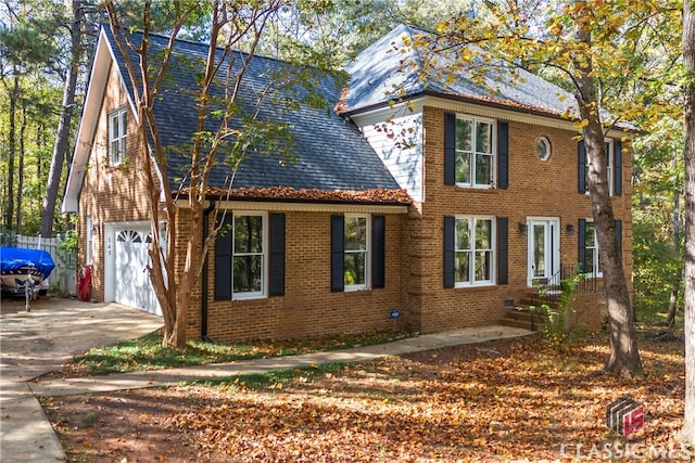 colonial house with a garage