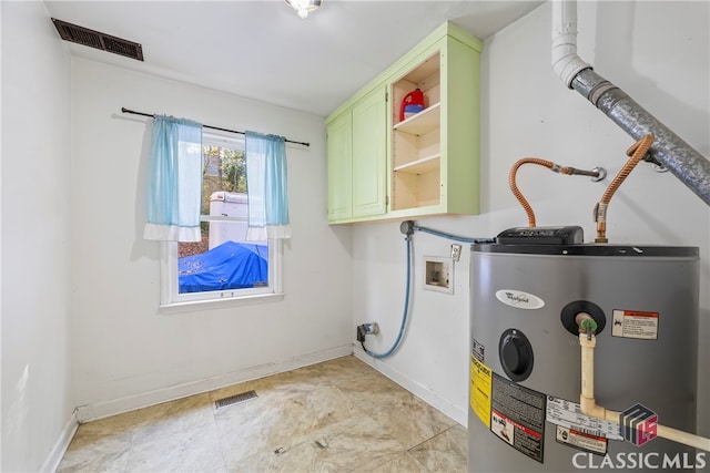 utility room with water heater