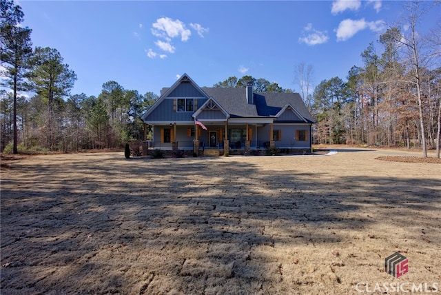 craftsman inspired home with a porch