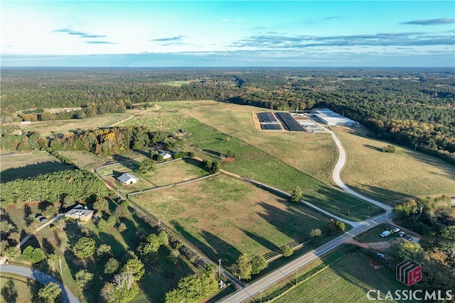 drone / aerial view with a rural view