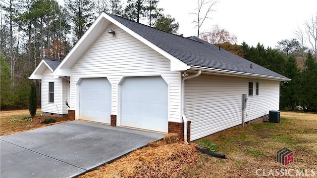 garage featuring central AC