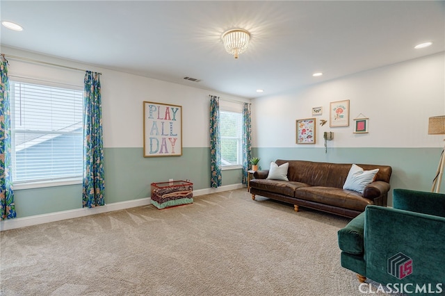 view of carpeted living room