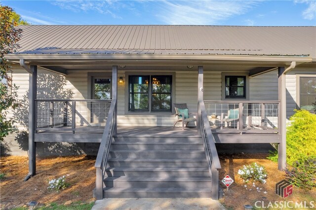 exterior space with covered porch