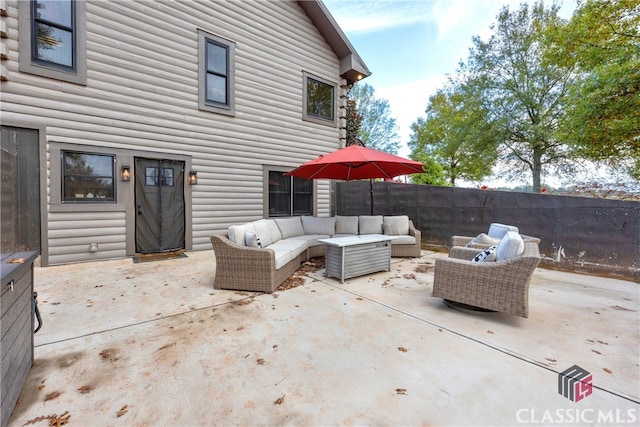 view of patio / terrace featuring outdoor lounge area