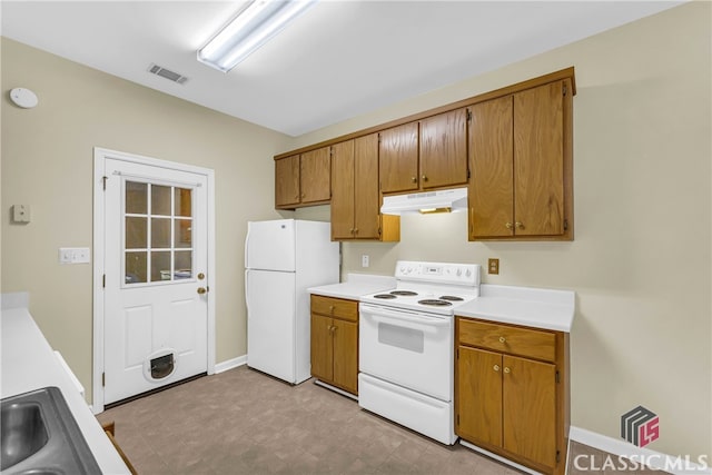 kitchen with white appliances