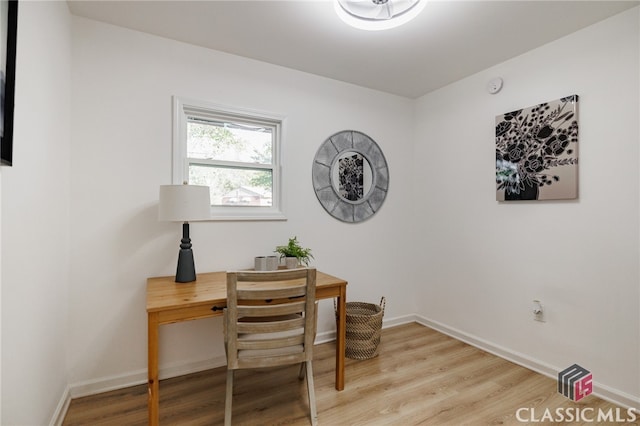 office featuring light hardwood / wood-style floors